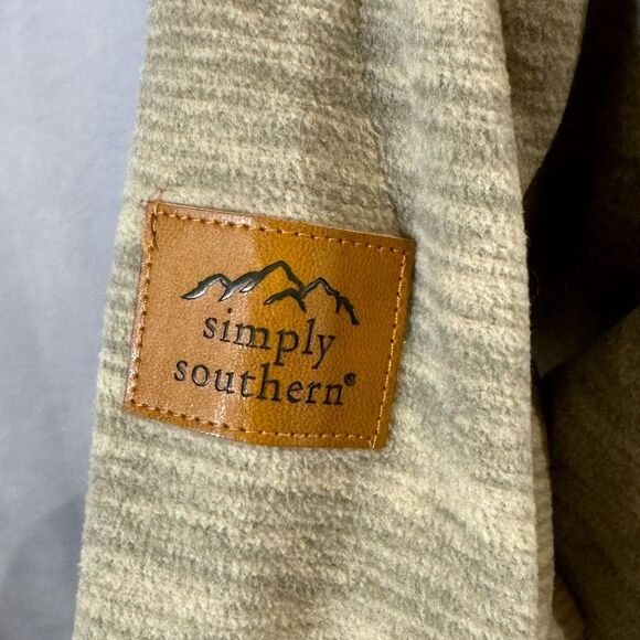 Simply Southern khaki and pink courdoroy and fleece pullover size large NWT - Picture 6 of 8